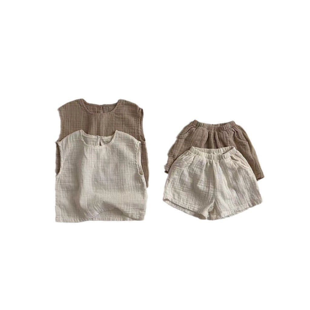 Breathable Vest Shorts Set All-matching Comfortable Children