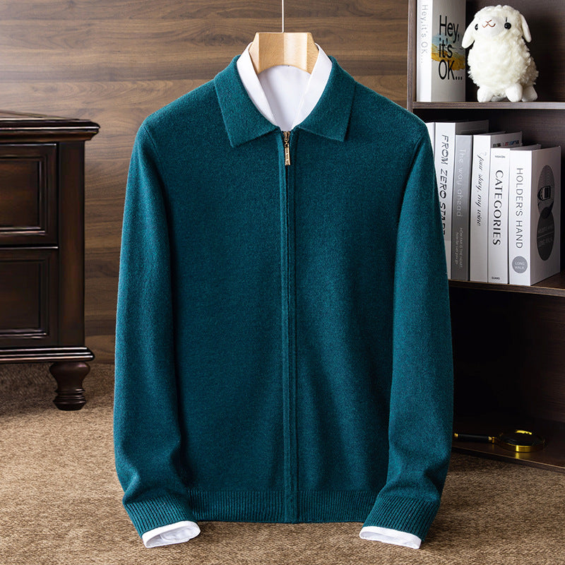 Fully Open Long-sleeve Zipper Thickening Cardigan New Youth Coat