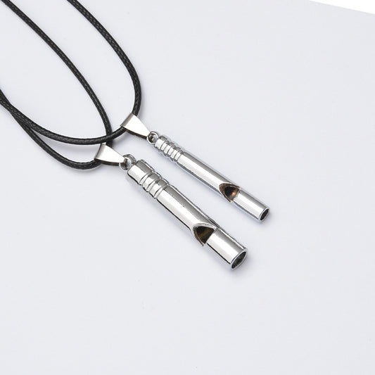 Retro Anti-titanium Steel Whistle Keychain Hanging