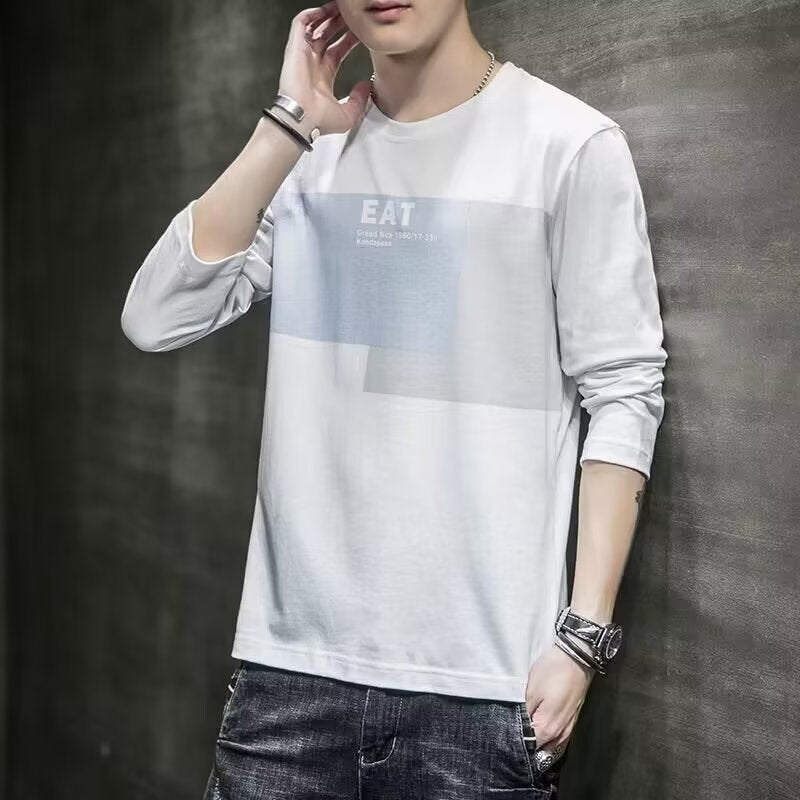 Long Sleeve T-shirt Men's Loose Clothes Autumn Versatile Top Bottoming Shirt