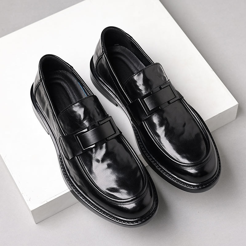 Men's British Slip-on Pointed Leather Shoes