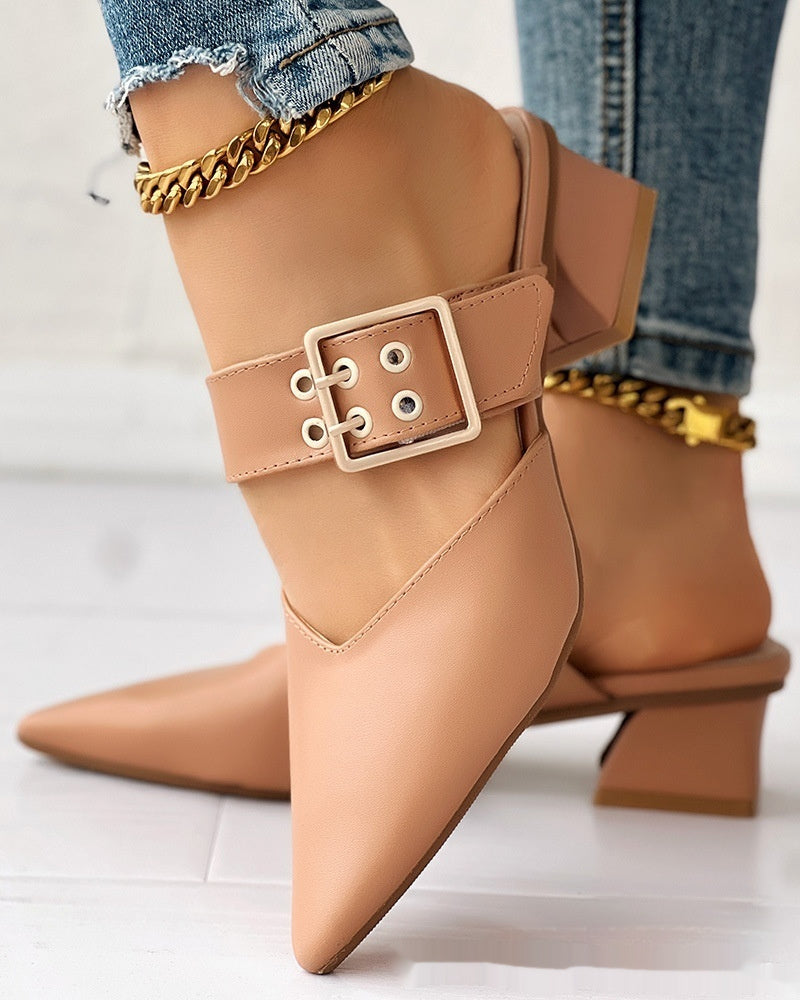 All-matching Beach Flat Casual Buckle Slippers