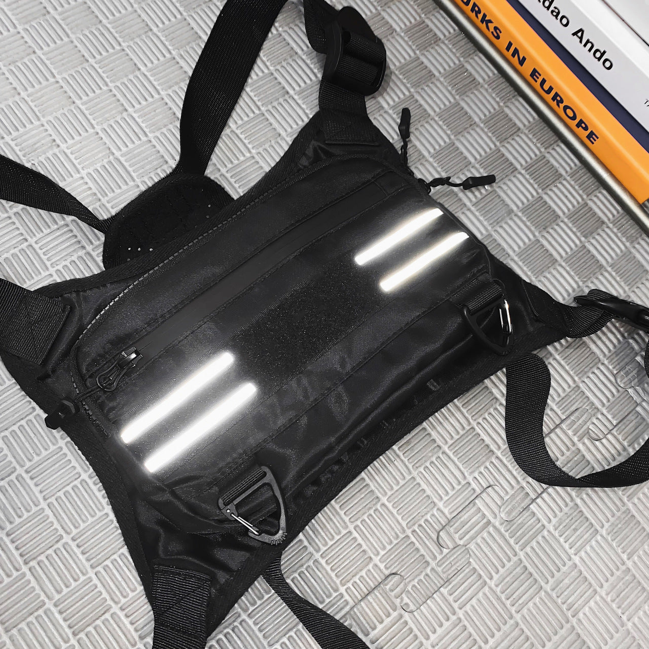 Tactical Sports Mechanical Style Reflective Tooling Chest Bag