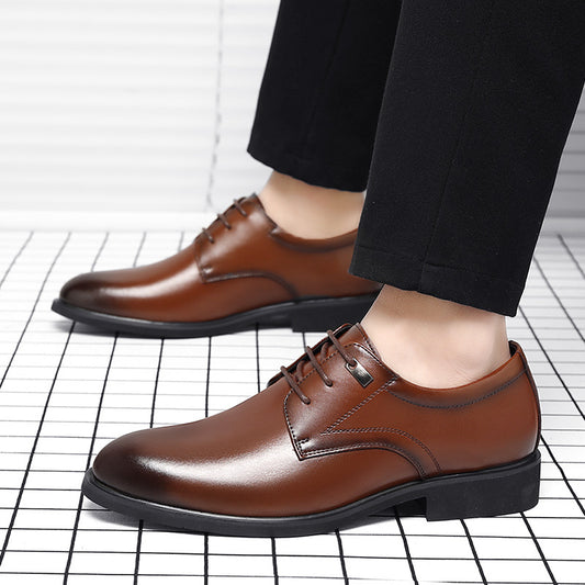 Business Formal Wear Breathable Hollow Men's Cowhide Height Increasing Shoes