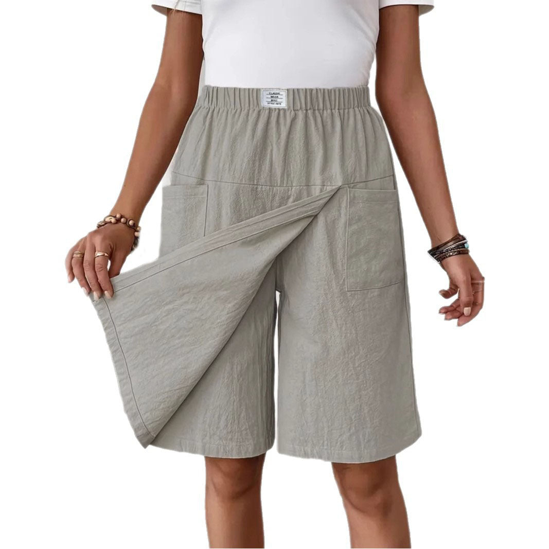 European And American Women's Clothing Pocket Casual Short Pantskirt