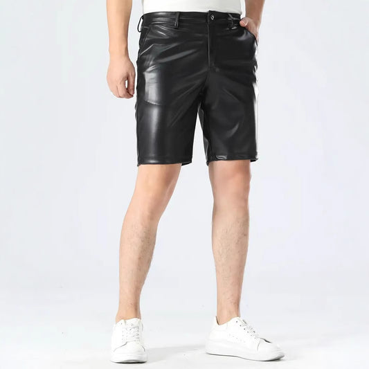 Fashion Casual Summer PU Leather Men's Shorts