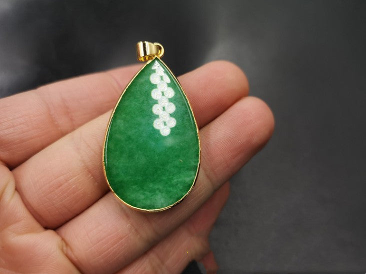 Green Jade Water Drop Pendant