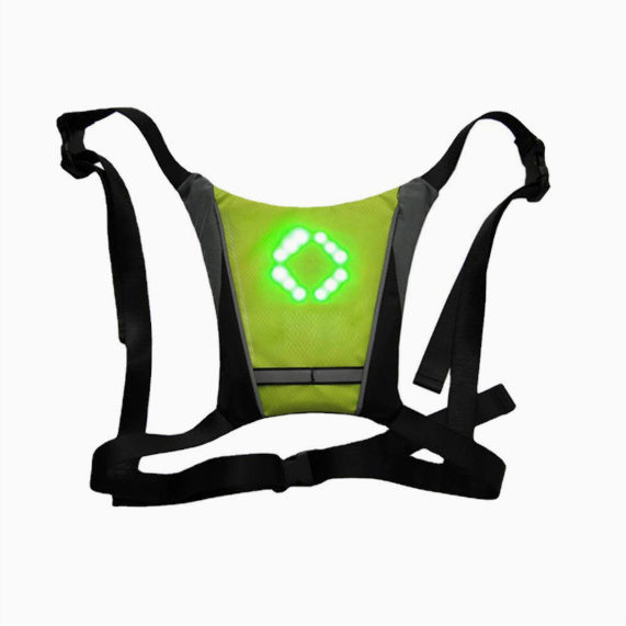 USB Rechargeable Reflective Vest Backpack with LED Turn Signal Light Remote Control Outdoor Sport Safety Bag Gear for Cycling