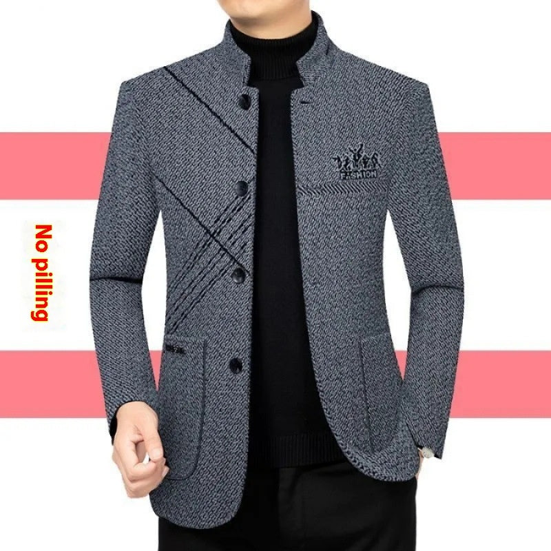 Men's Coat Middle-aged Business Leisure Stand Collar Dad Jacket