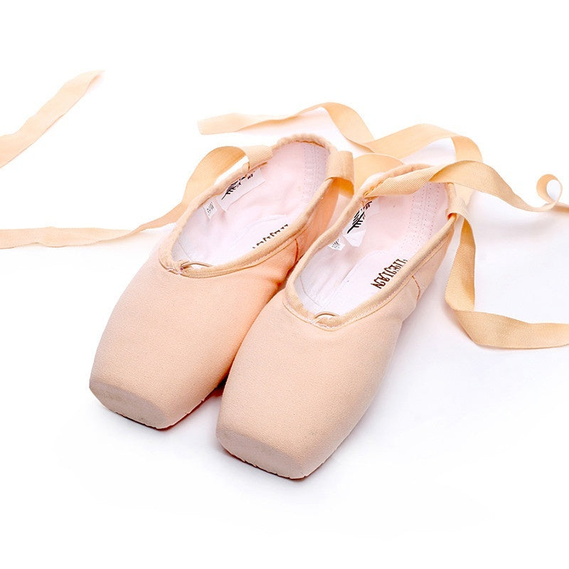 Lace-up Satin Dancing Flat Practice Shoes