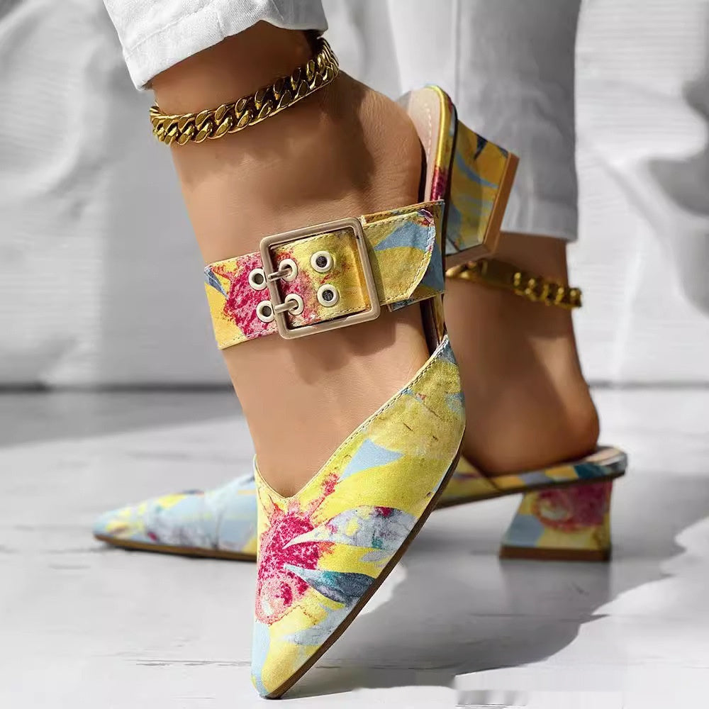 All-matching Beach Flat Casual Buckle Slippers