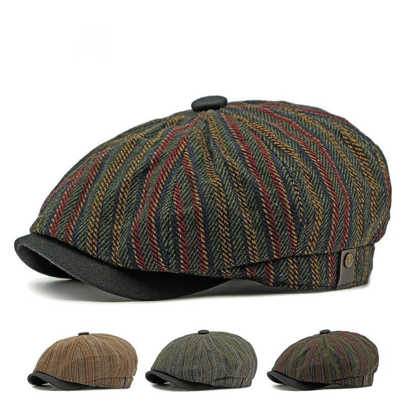 Fashion Vintage Stripe Men And Women Beret