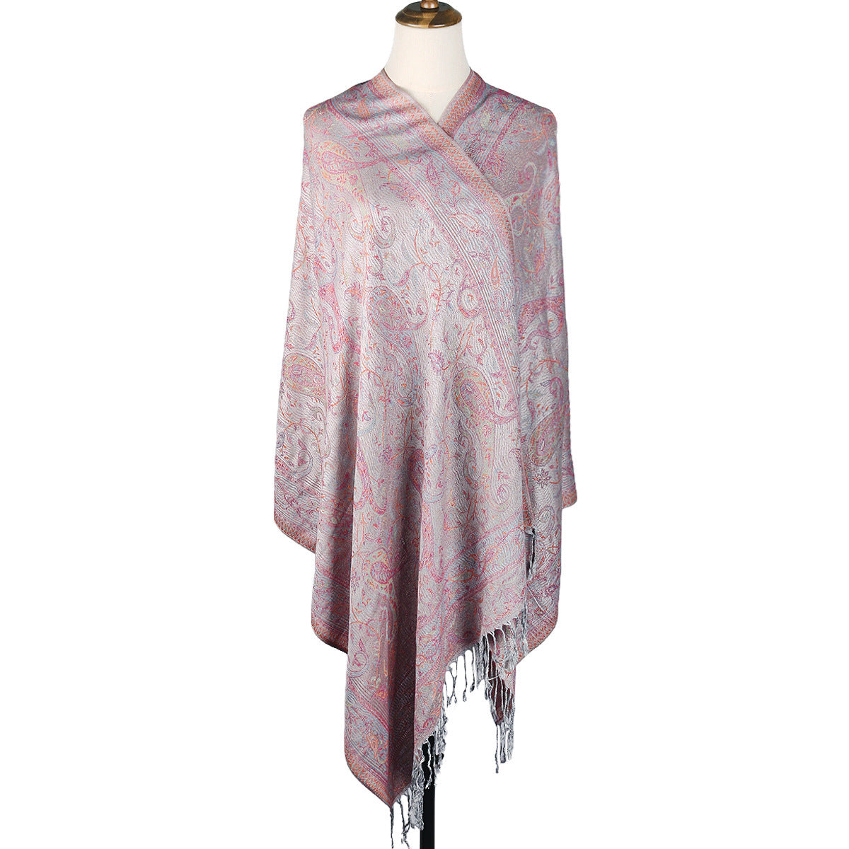 European And American Popular Ethnic Style Cashew Pattern Jacquard Tassel Scarf For Women