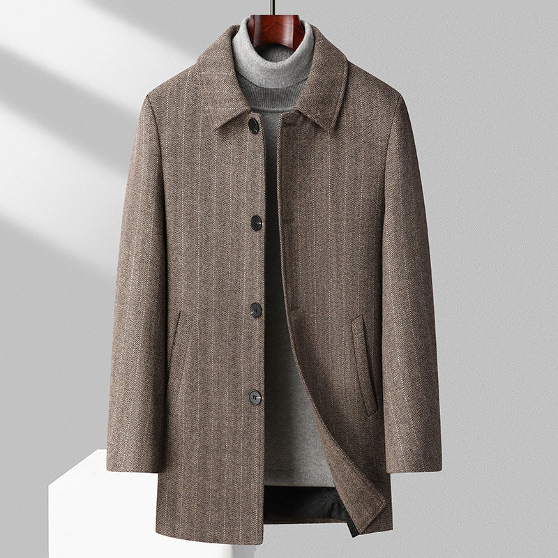 Men's Wool Reversible Woolen Coat Men's