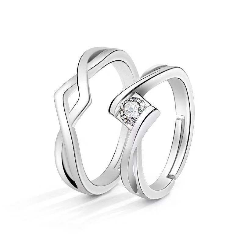 Moissanite Engagement Couple Couple Rings