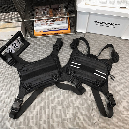 Tactical Sports Mechanical Style Reflective Tooling Chest Bag