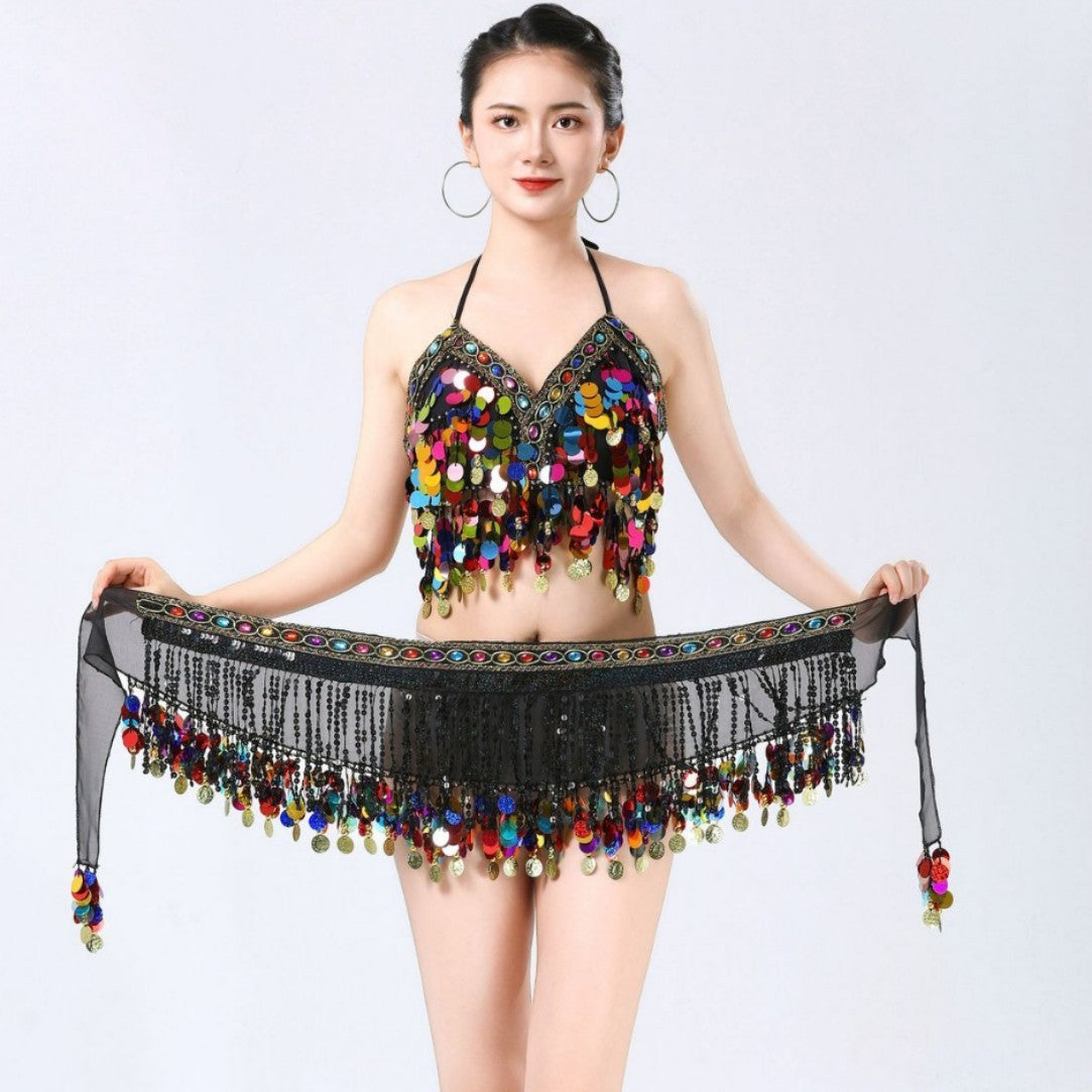 Belly Dance Waist Chain Hip Scarf Sequin Tassel