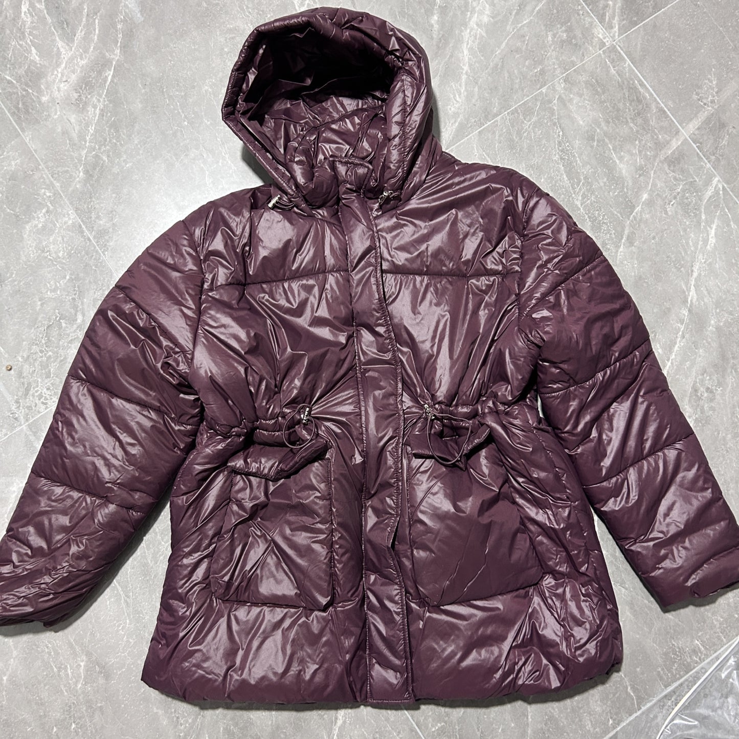 Casual Hooded Solid Color Zipped Cotton-padded Jacket