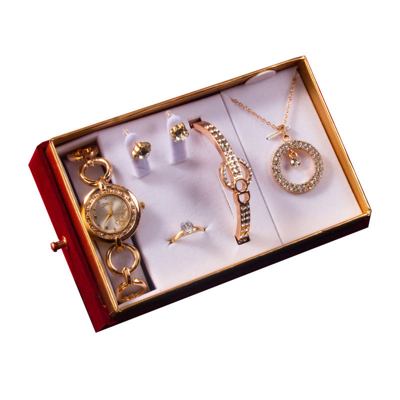 Goddess Festival With Hand Gift Set Watch Bracelet Necklace Ear Stud