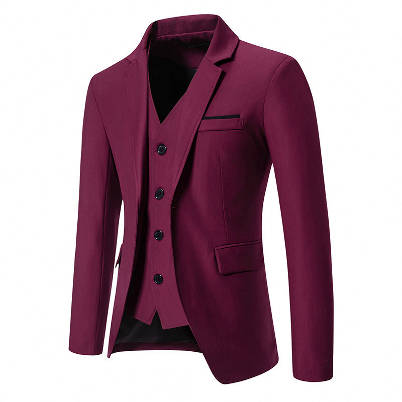 Men's Color Matching Small Suit European And American Fashion Fake Two Pieces Slim Fit Casual Suit Jacket
