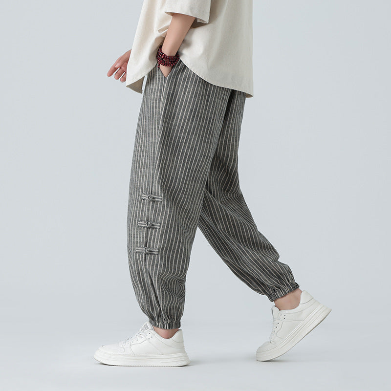 Summer Quality Linen Pants Chinese Style Men's Fashion
