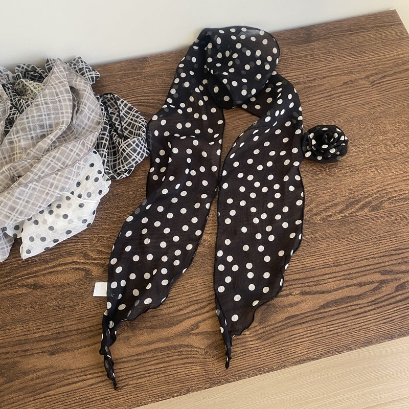 Removable Retro Affordable Luxury Dignified Flowers Silk Scarf