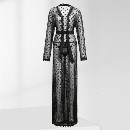 New Men's Japanese-style Polka Dot Lace Bathrobe
