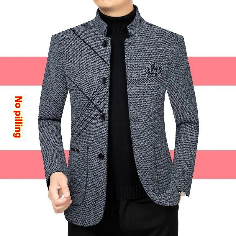 Men's Coat Middle-aged Business Leisure Stand Collar Dad Jacket