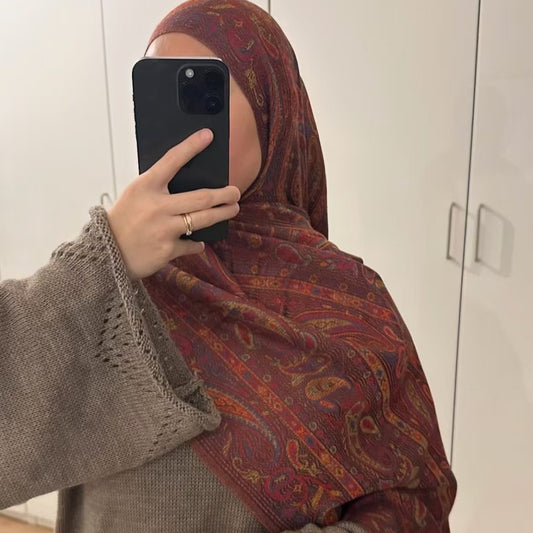 European And American Popular Ethnic Style Cashew Pattern Jacquard Tassel Scarf For Women