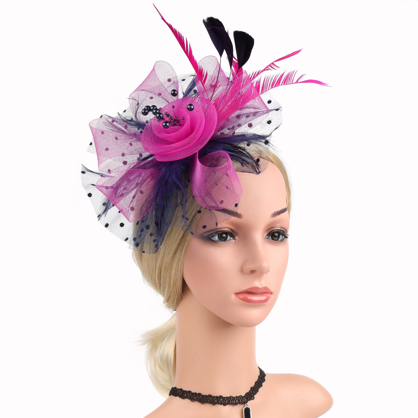 Headwear Bridal Hair Accessories Mesh Billycock Headband