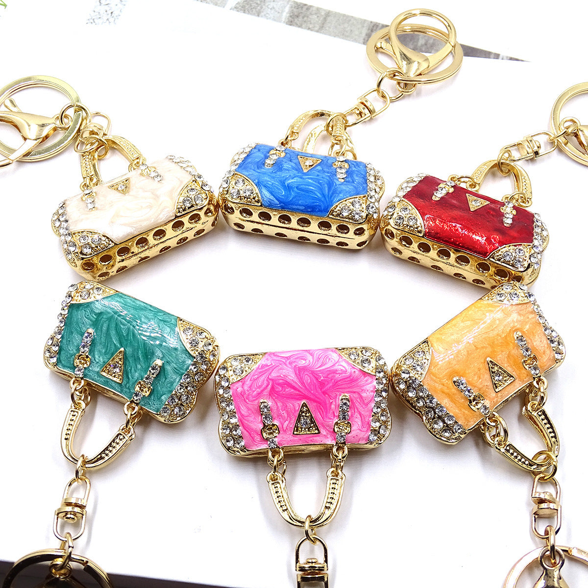 Pendant Environmental Protection Alloy Diamond Color Enamel Cloud Pattern