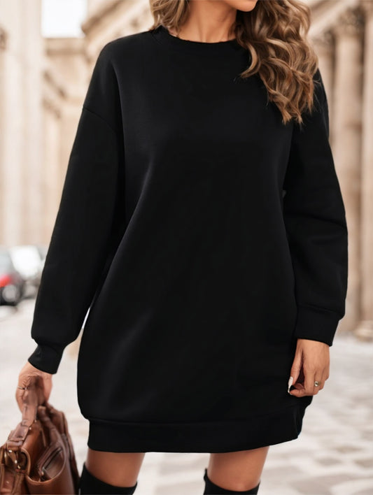 A Plain-colored Knee-length Dress For Ladies