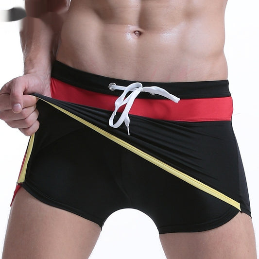 Hot Spring Lace-up Men's Boxer Casual Swimming Trunks