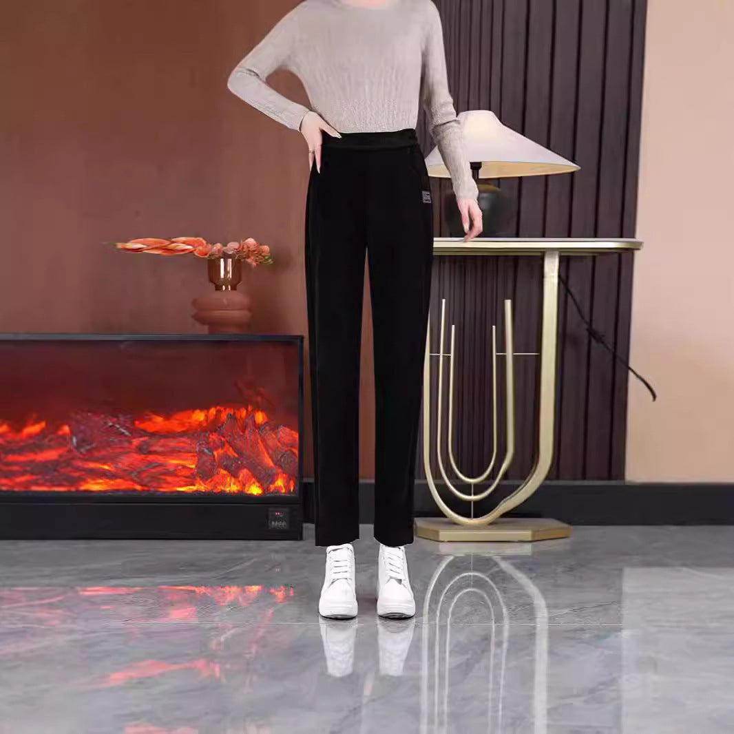 Autumn And Winter Harlan Velvet Padded Casual Pants