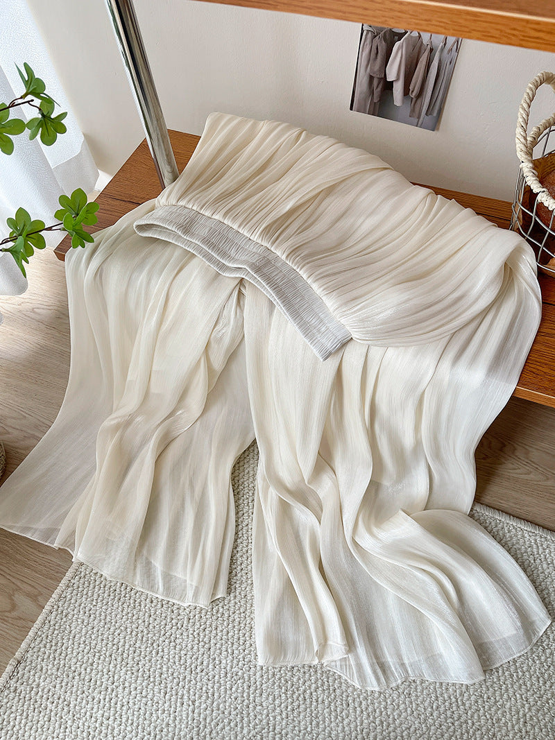 High-end Elegant Ice Silk High Waist Slimming Long Pants