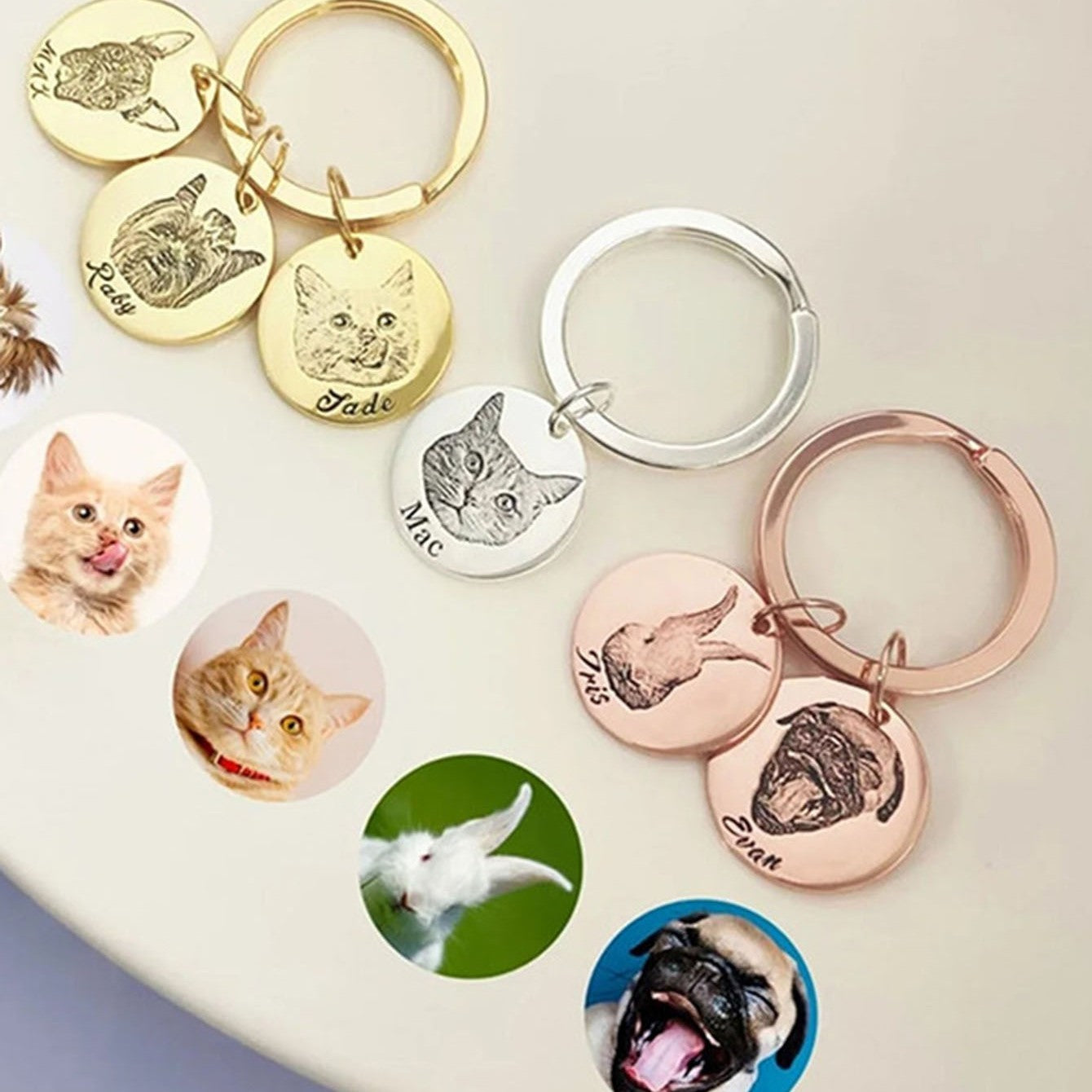 Keychain With Engraved Characters And Graphics