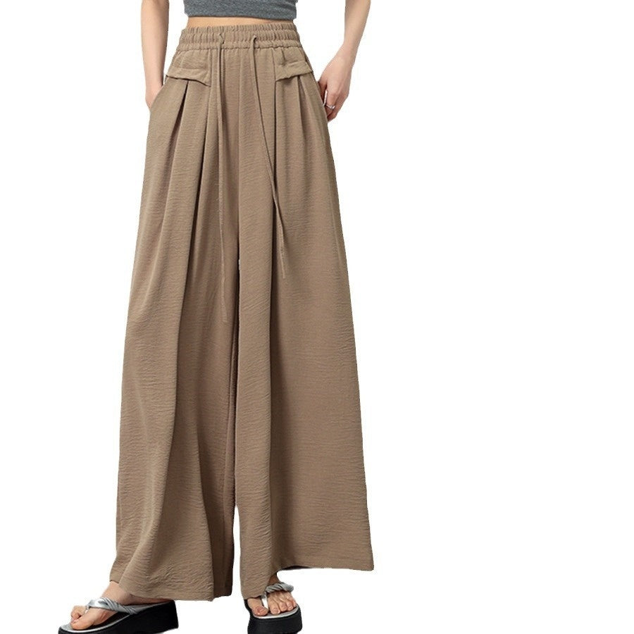 Texture Ice Silk Wide-leg Pants