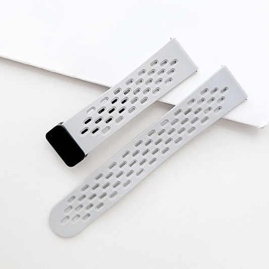 Simple Solid Color Magnetic Buckle Breathable Hole Strap