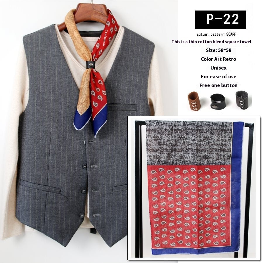 All-matching Men's Scarf Thin Youth Silk Scarf