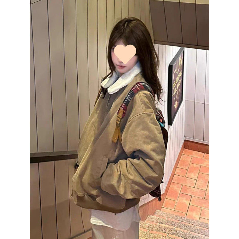 Loose Fashion Brand Thick Warm Jacket