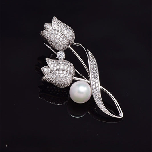 Fashionable Elegant High-end Exquisite Micro-inlaid Zircon Brooch