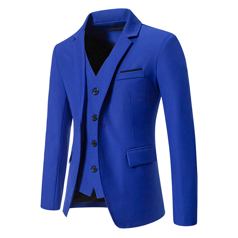 Men's Color Matching Small Suit European And American Fashion Fake Two Pieces Slim Fit Casual Suit Jacket