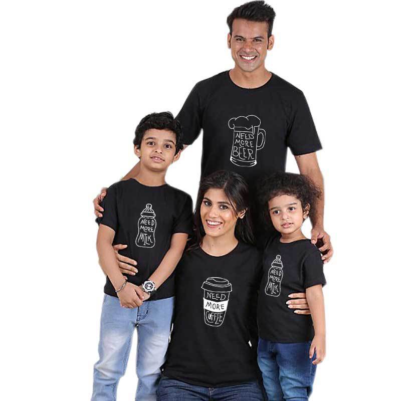 Milk Tea And Coffee Heart-warming Theme Letter Print T-shirt