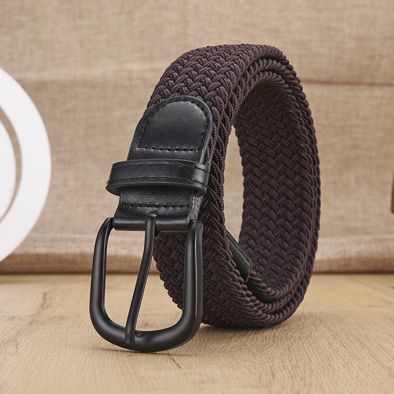 New Men's And Women's Woven Belt Elastic Stretch Punch-free