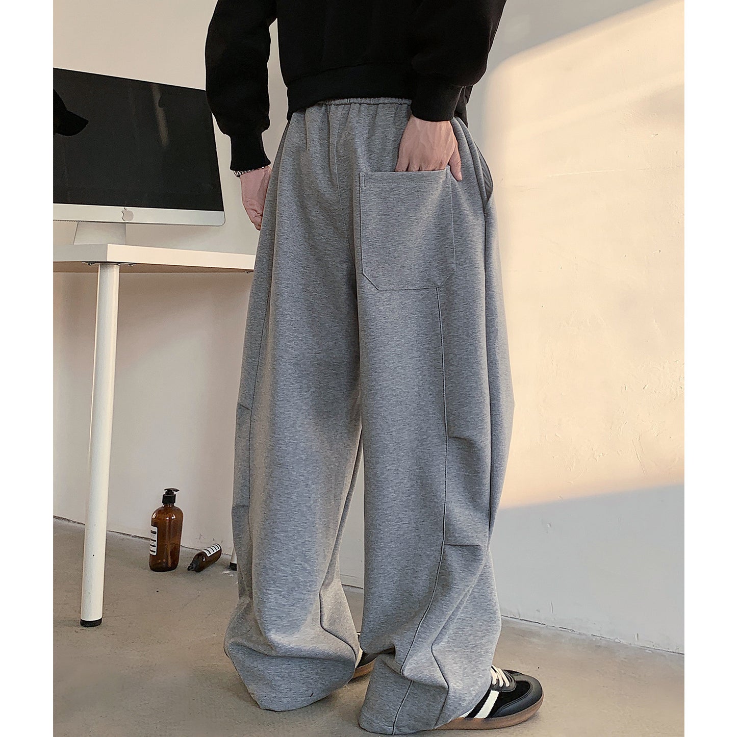 Plus Size Fleece-lined Heavy Loose Track Pants