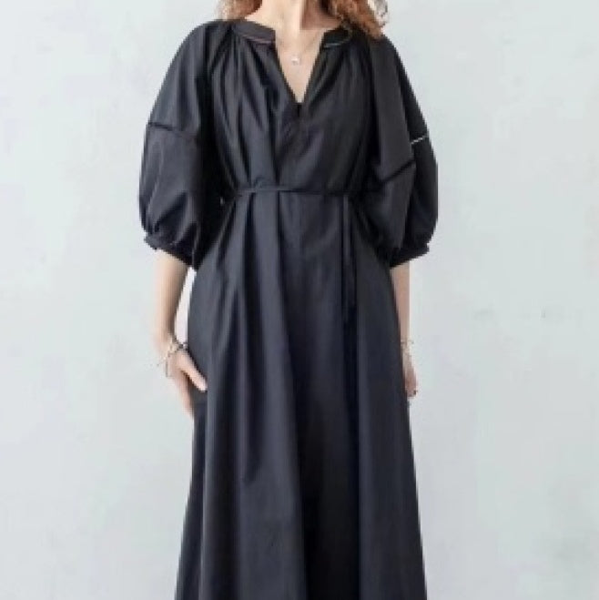 Japanese Super Long Loose Lantern Sleeve Dress