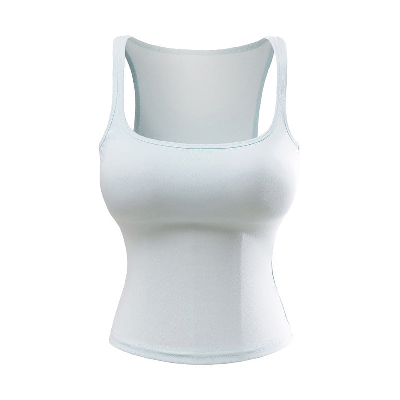 New Solid Color Summer Slim Fit Comic Chest Pad U-neck Vest-style Sling