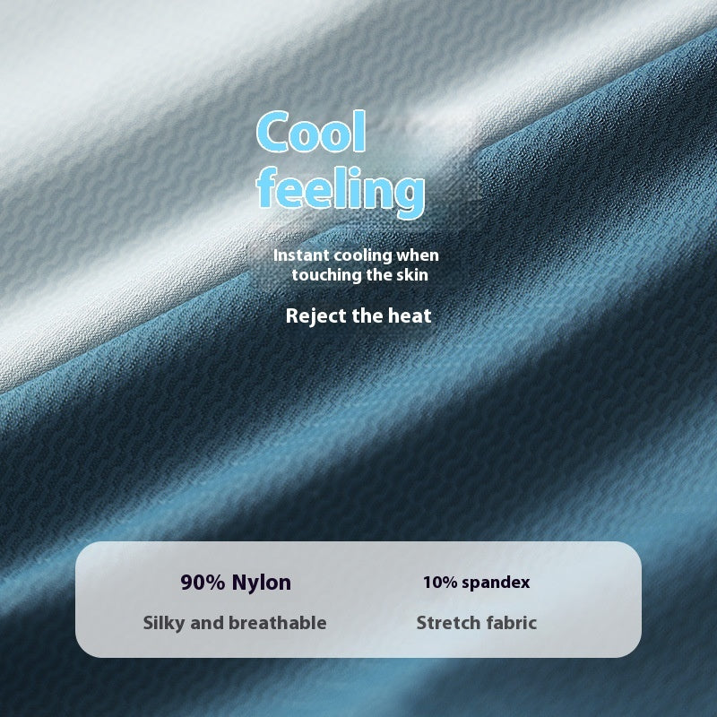 Lengthened Underwear Ice Silk Sexy Men's Boxers Mid-waist U Convex Sexy Quick-drying