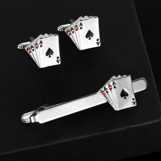 Poker Cufflinks Business Shirt Cufflinks Tie Clip