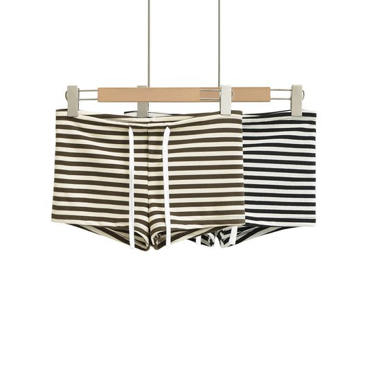 Women's Striped Sheath Slim-fit Hot Pants Shorts